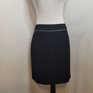 White House Black Market Women’s Skirt Size 10 Black White Trim Career Pre-Owned